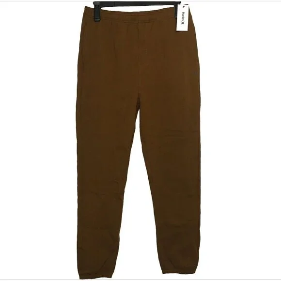 NWT NEW- Size XXL Hurley OAO Solid Summer Fleece Pant Ale Brown Cotton MSRP $50 - Picture 1 of 14